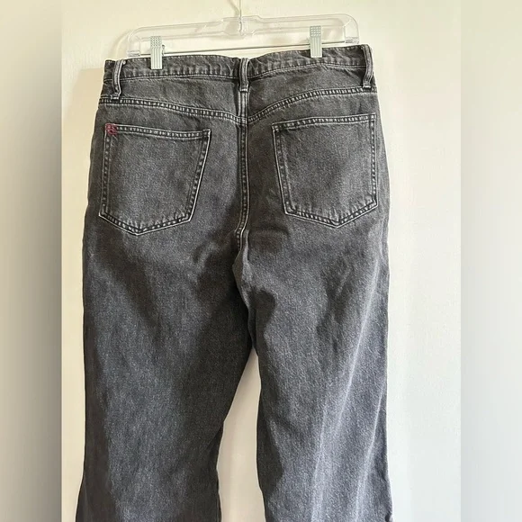 Urban Outfitters BDG Washed Black Denim Tati High Waisted Slit Flare Jean - Picture 9 of 13